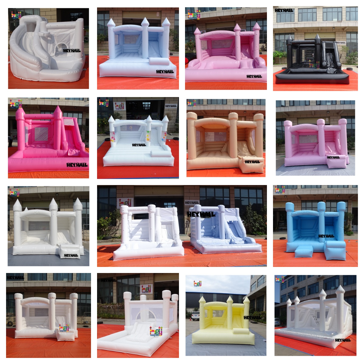 White Bounce House With Slide And Ball Pit Ready To Ship