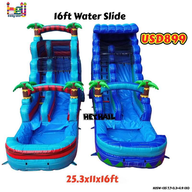 Commercial PVC coconut falls inflatable water slide
