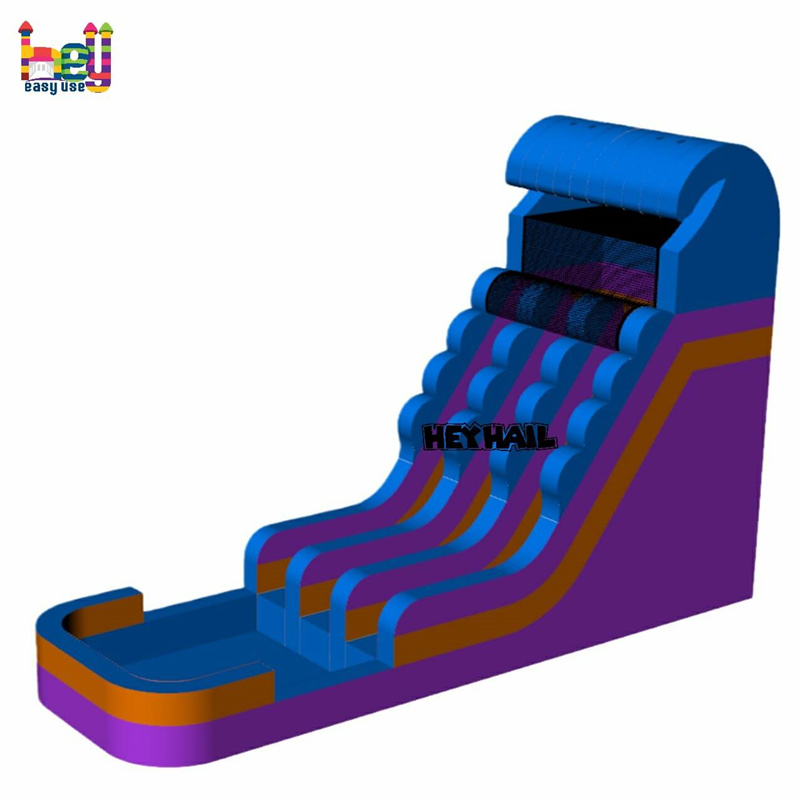 inflatable double water slide with pool