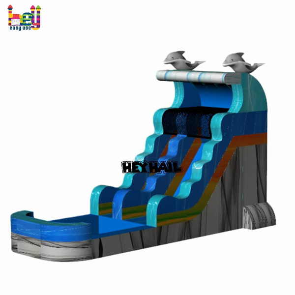 pastel inflatable water slide