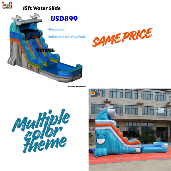 pastel inflatable water slide
