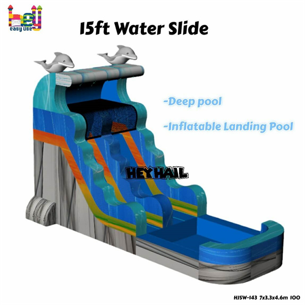 pastel inflatable water slide