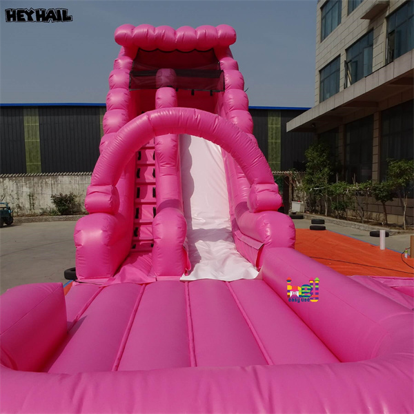 pastel colors bouncy castle with inflatable slide for kids