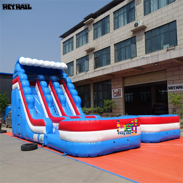 dual lane inflatable slide