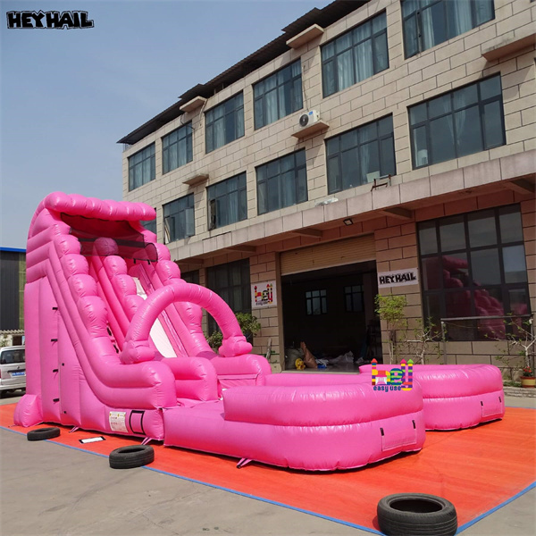 pastel colors bouncy castle with inflatable slide for kids
