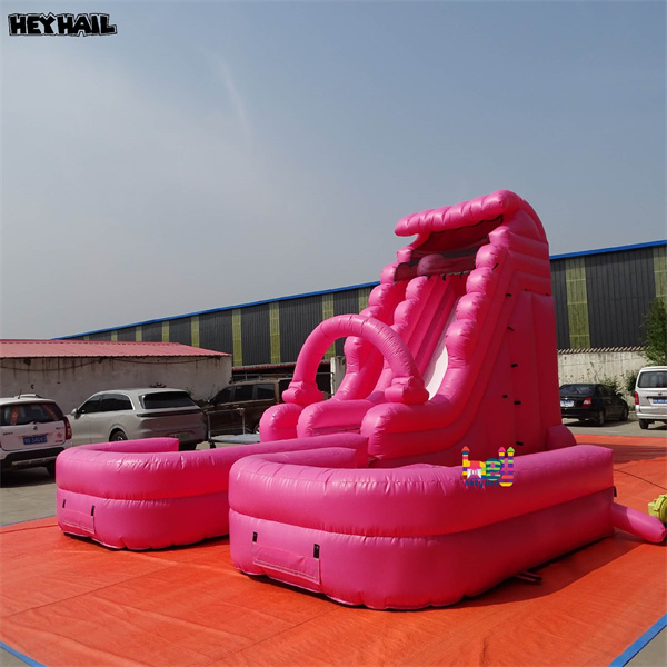 pastel colors bouncy castle with inflatable slide for kids