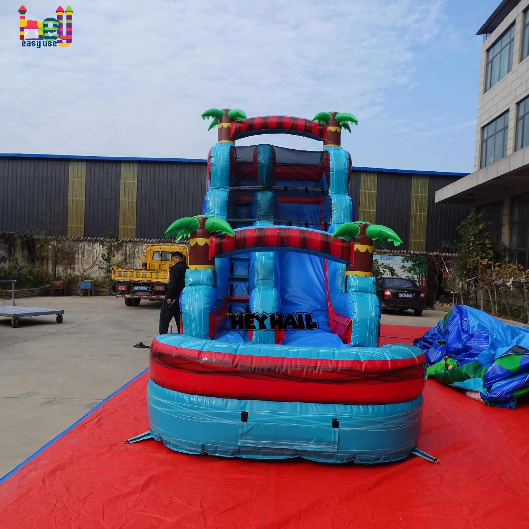 high quality PVC 16ft kids and adults inflatable water slide