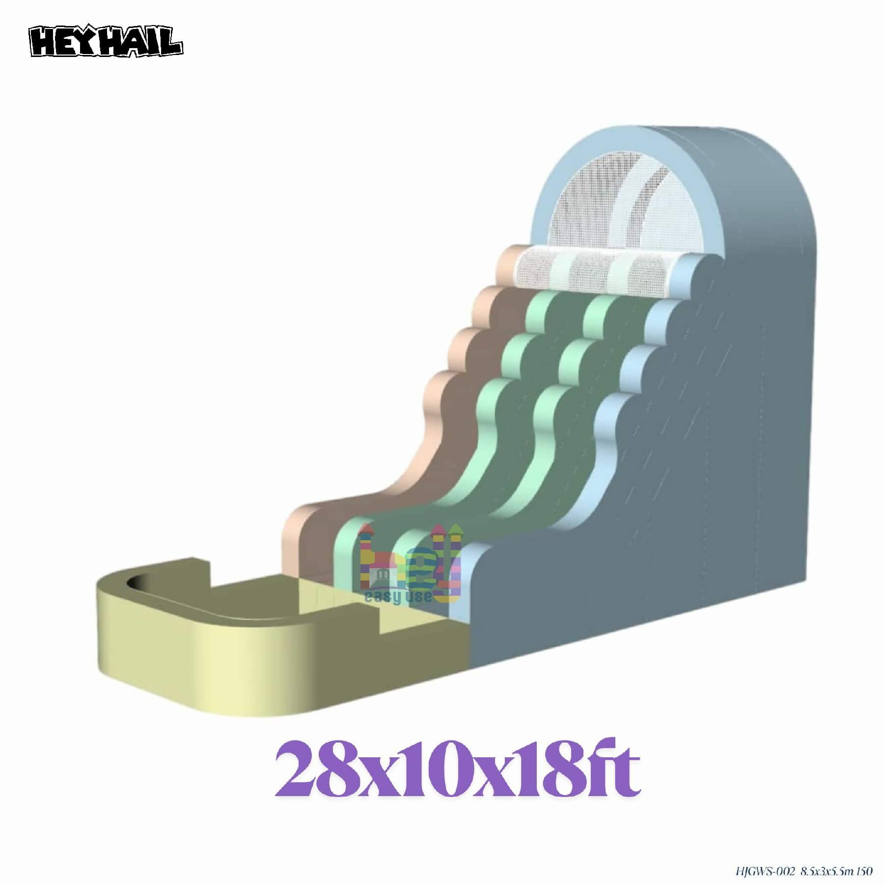 dual lane inflatable slide with stair