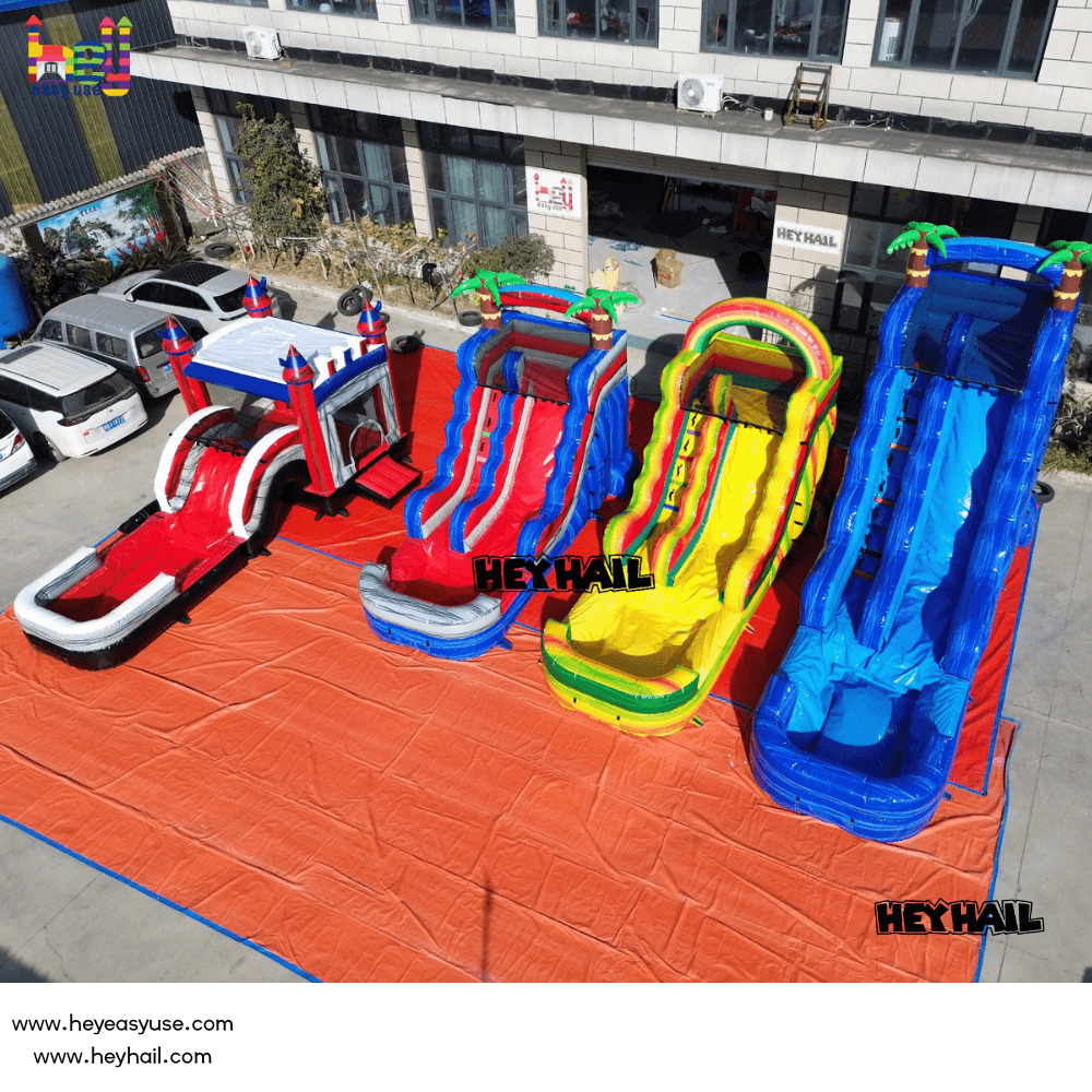 rainbow inflatable slide