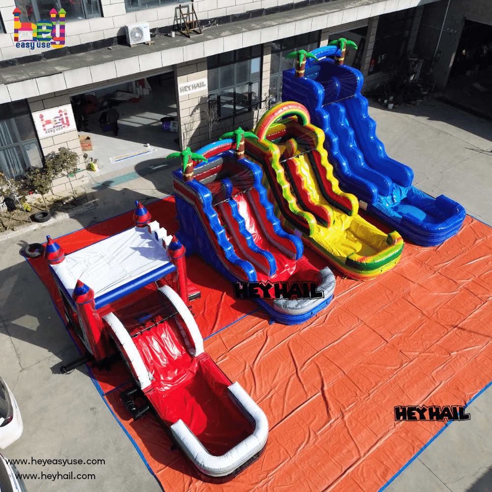 rainbow inflatable slide