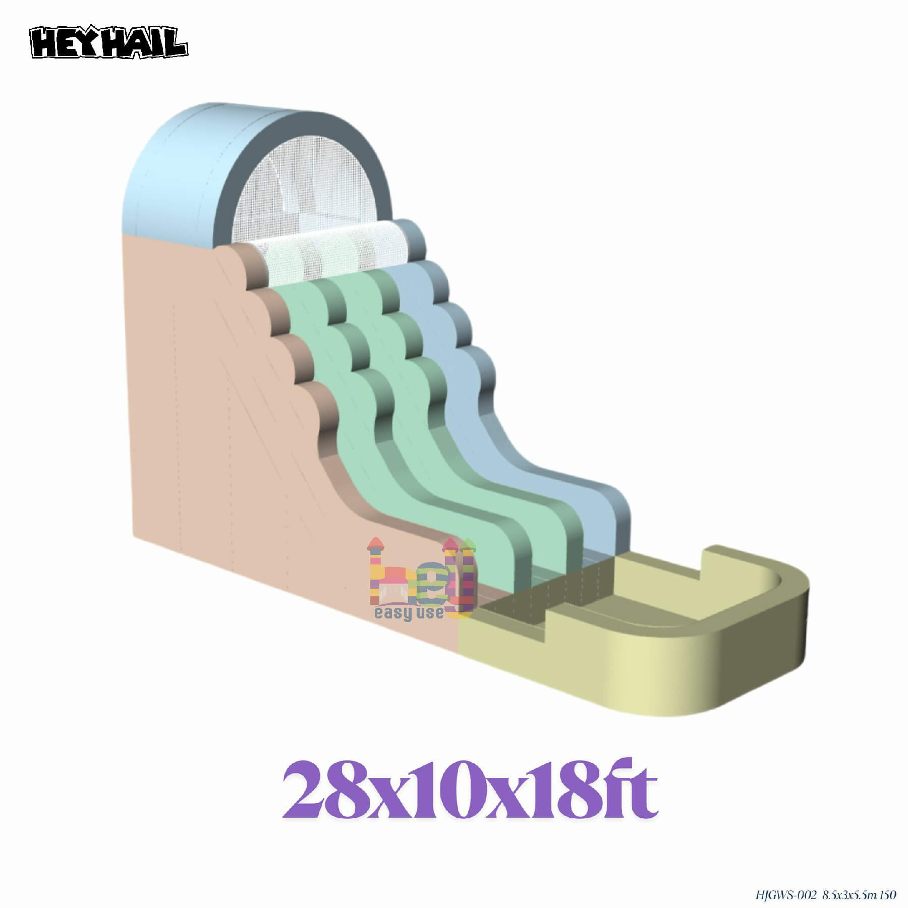 dual lane inflatable slide with stair