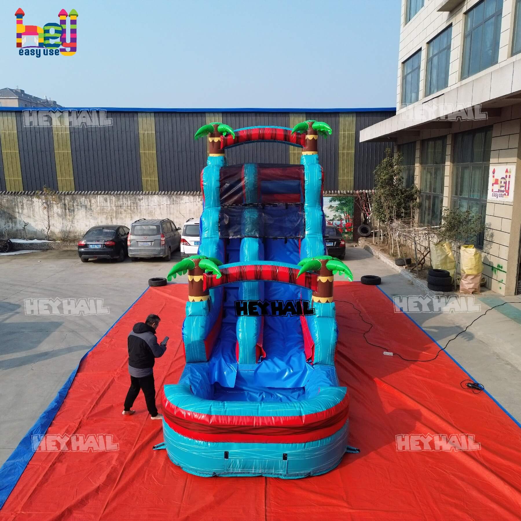 Inflatable water slide ocean theme