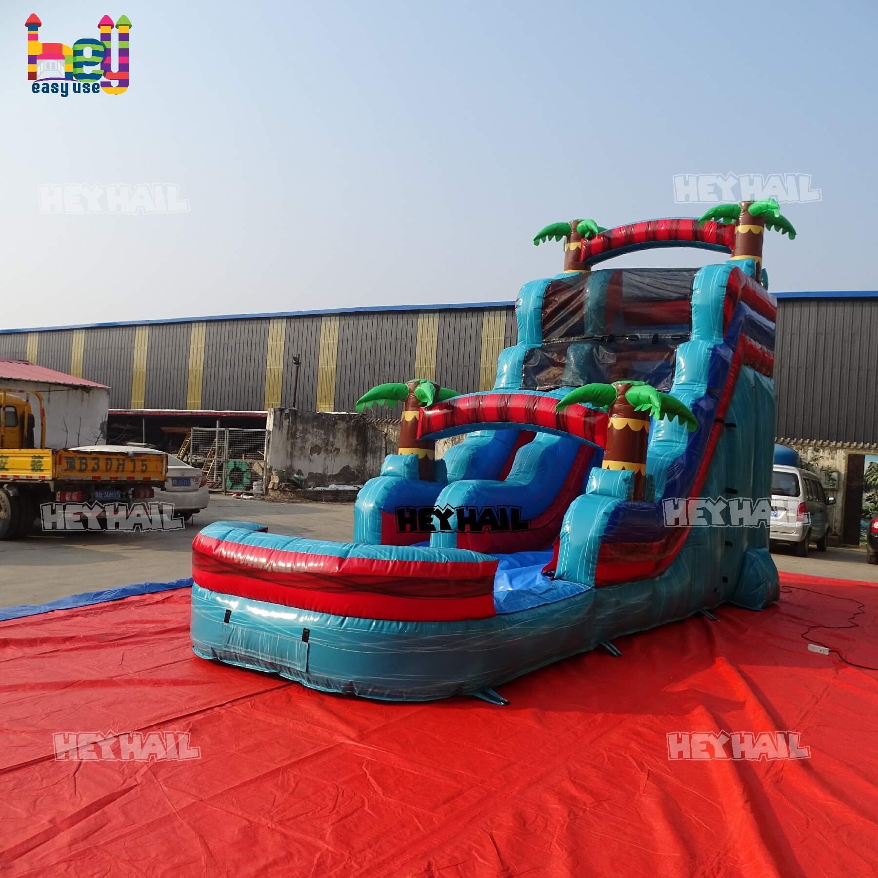 Inflatable water slide ocean theme