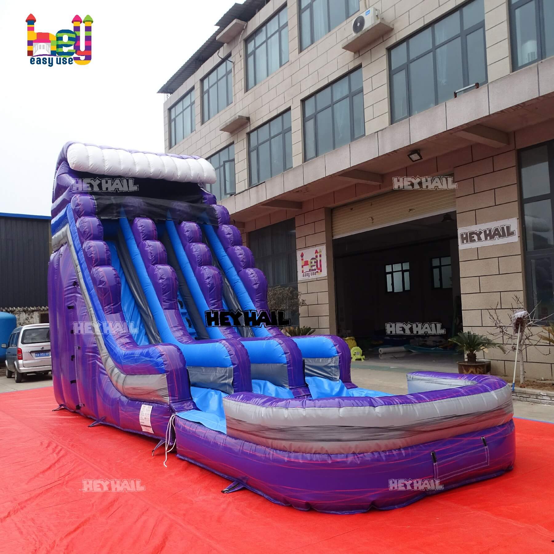 purple dual lane inflatable slide for sale