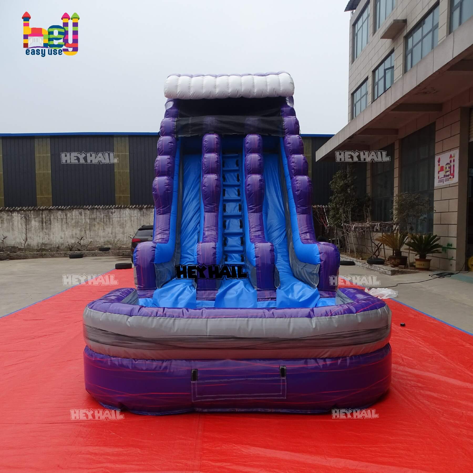 purple dual lane inflatable slide for sale
