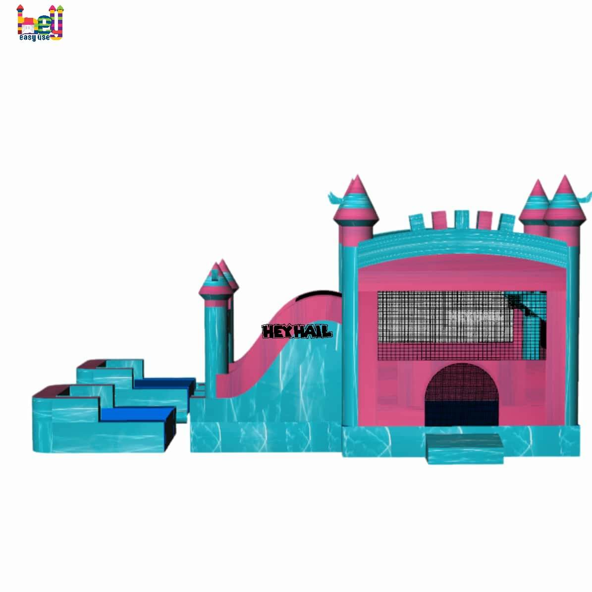 new design inflatable waterslide pool combo