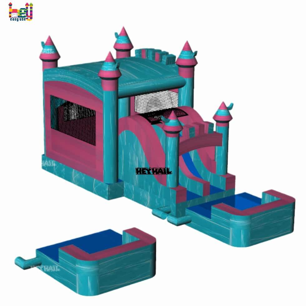 new design inflatable waterslide pool combo