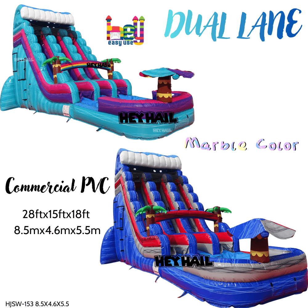 commercial marble color dual lane slide