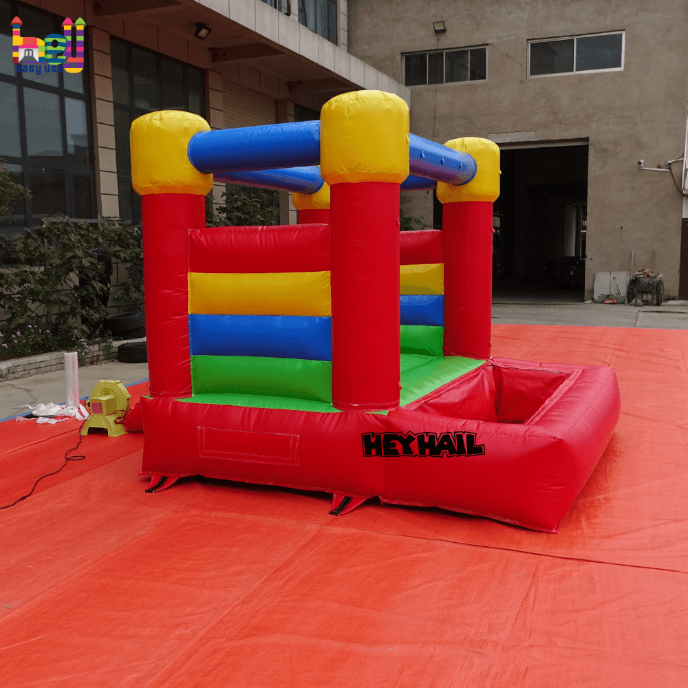 commercial rainbow bounce house with ball pit on sale