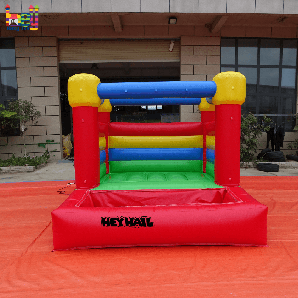 commercial rainbow bounce house with ball pit on sale