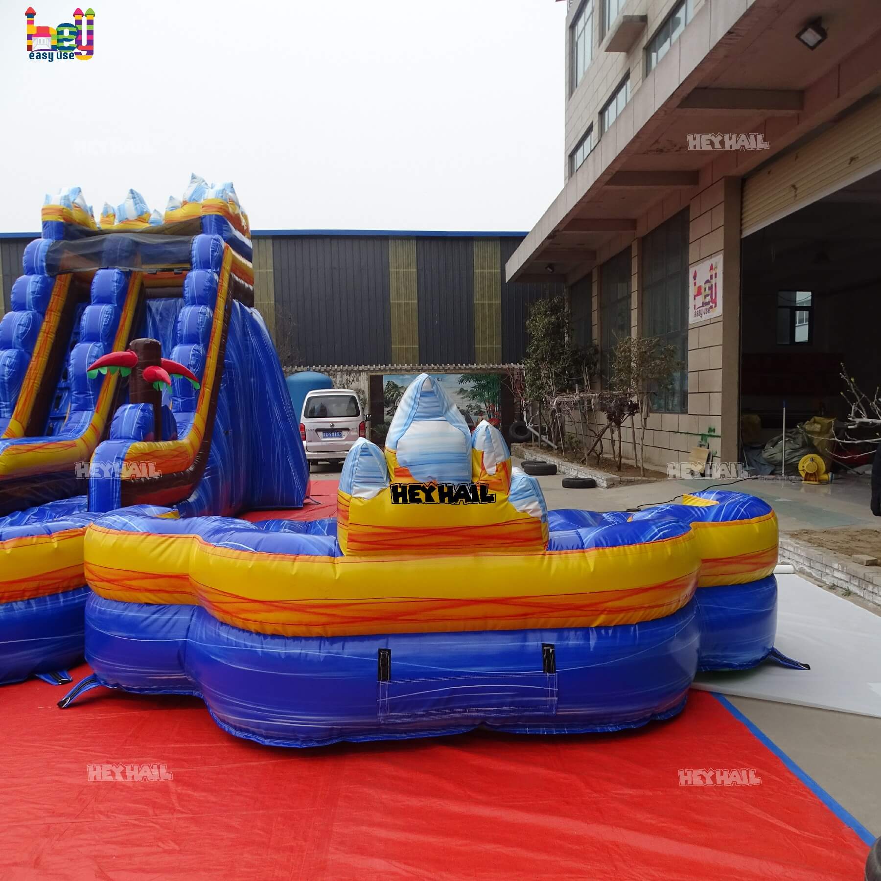 marble color slide with deep pool and landing pad on sale 
