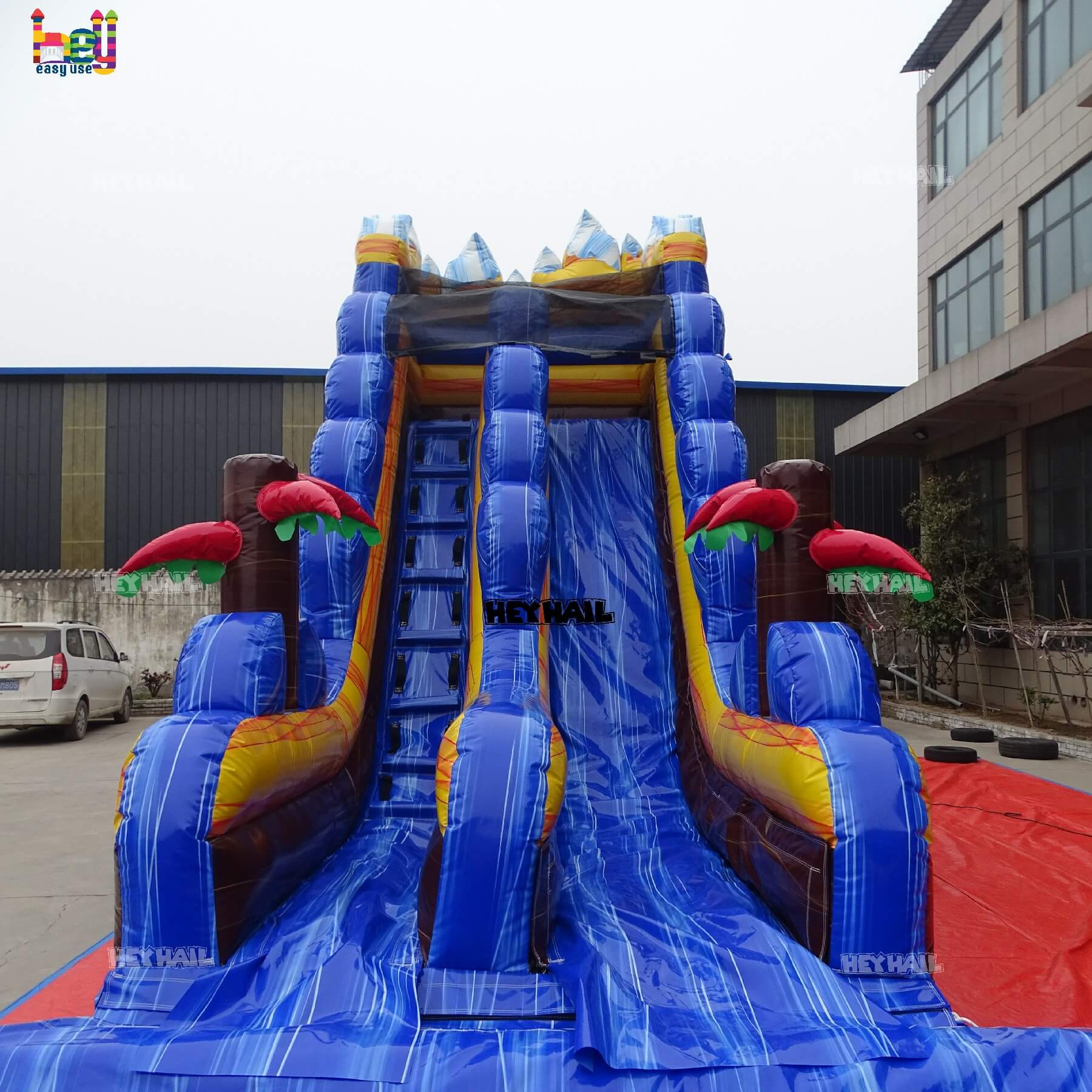 marble color slide with deep pool and landing pad on sale 