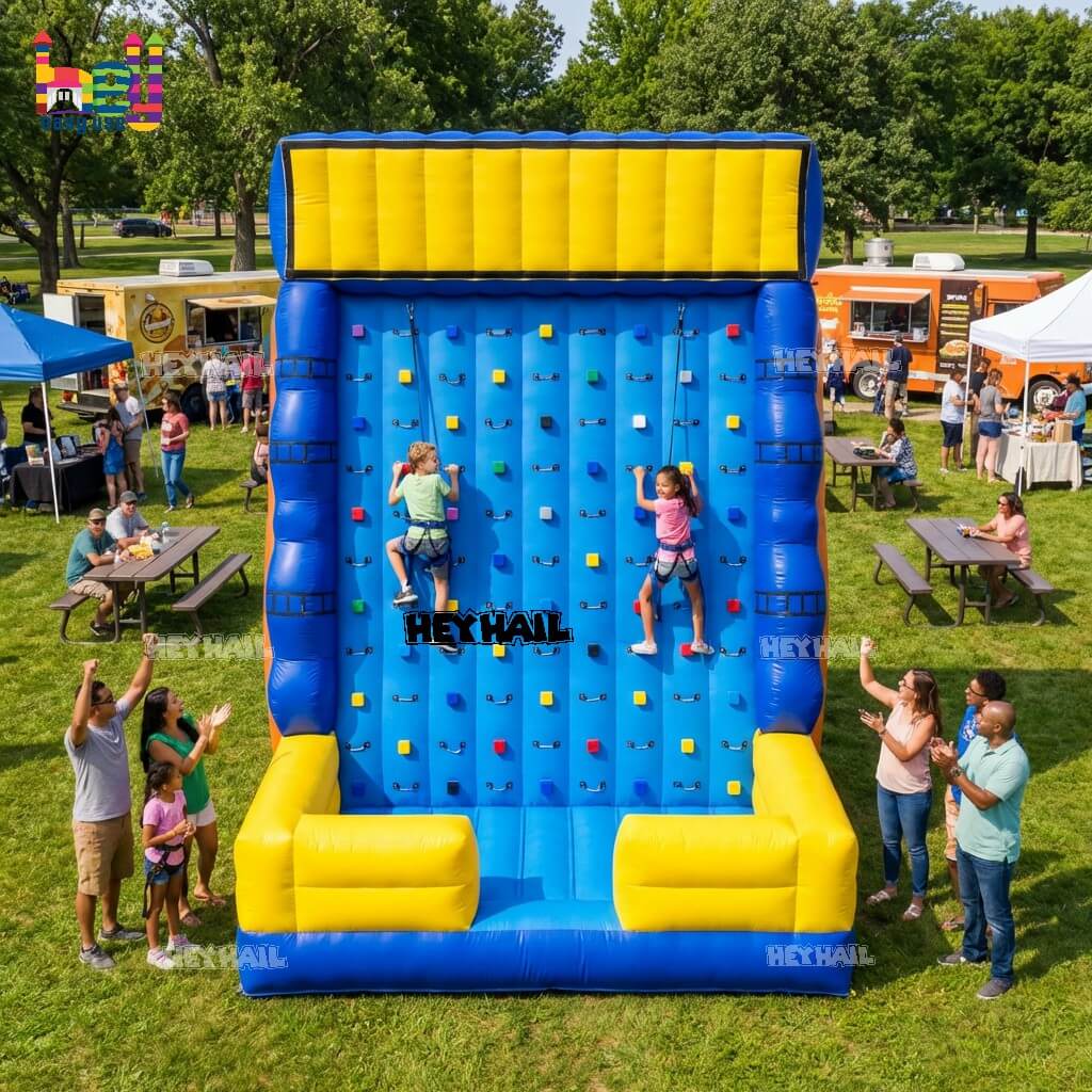 Inflatable climbing wall on promotion
