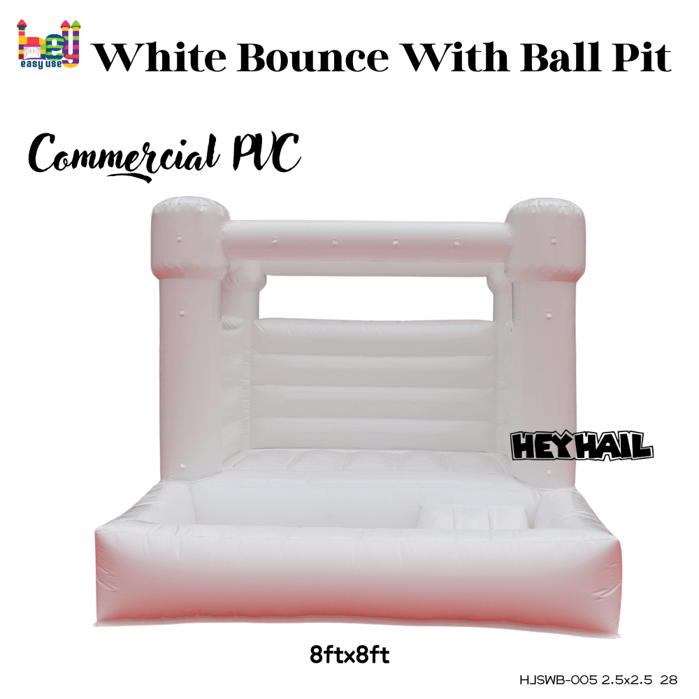 white bounce with ball pit commercial PVC