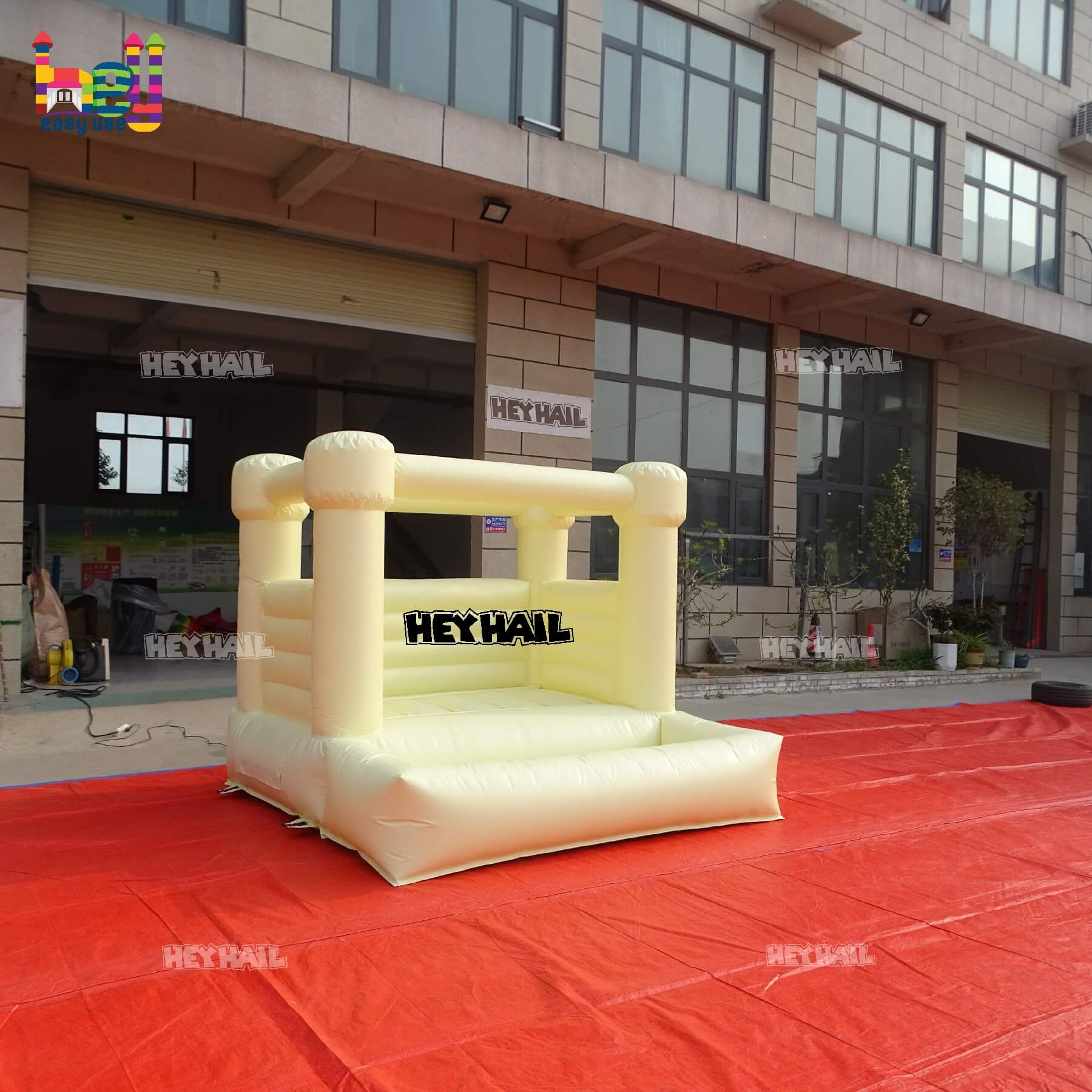 pastel yellow bounce house with ball pit on sale 