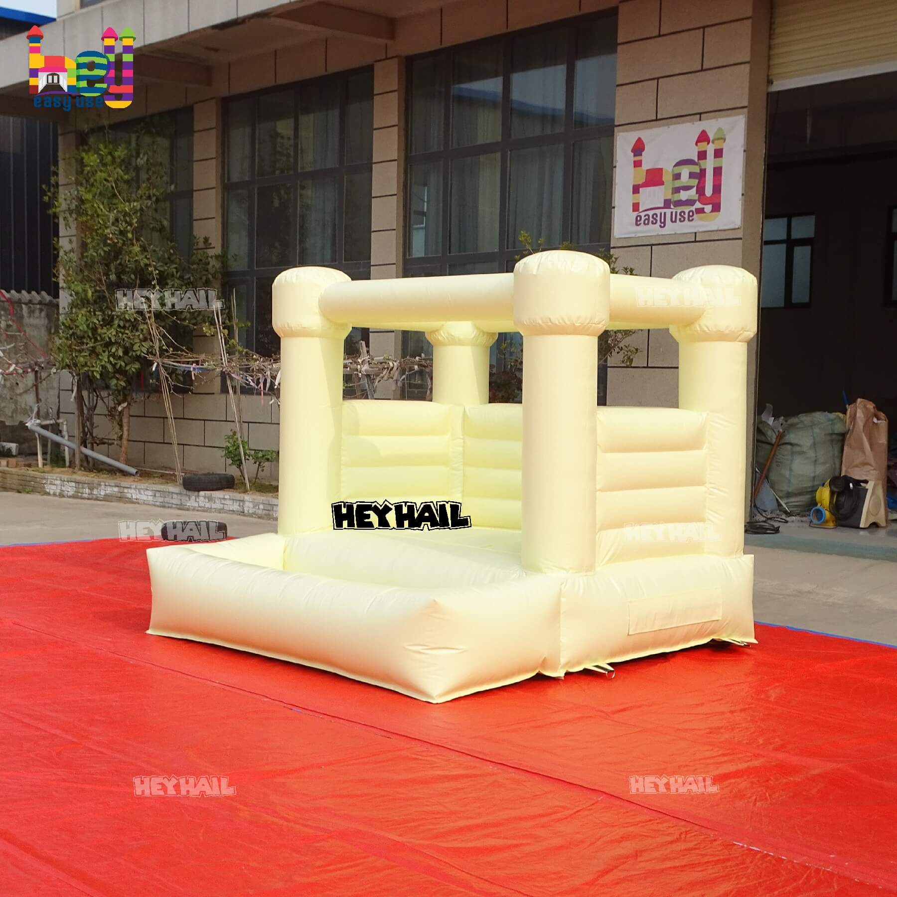 pastel yellow bounce house with ball pit on sale 