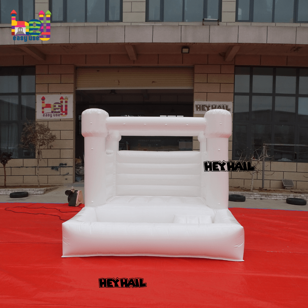 white bounce with ball pit commercial PVC