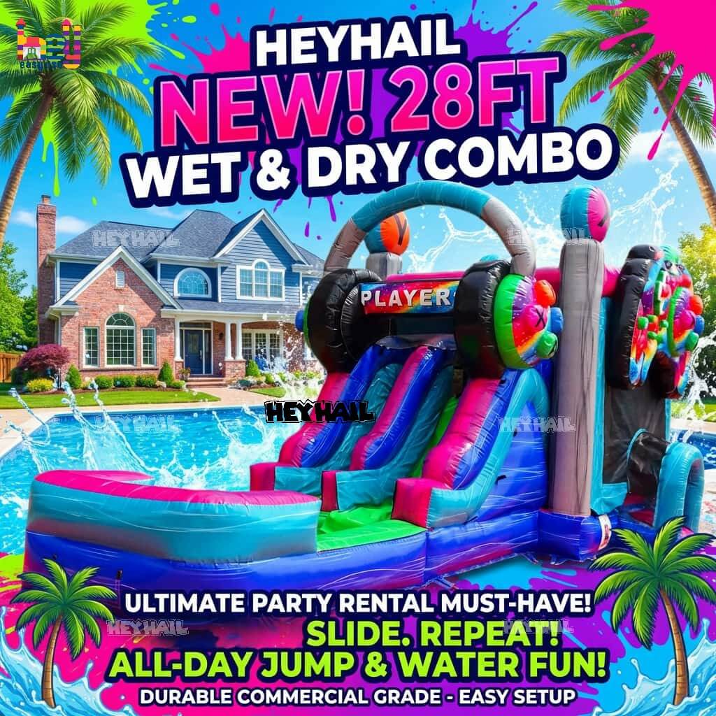 commercial inflatable game wet/dry combo