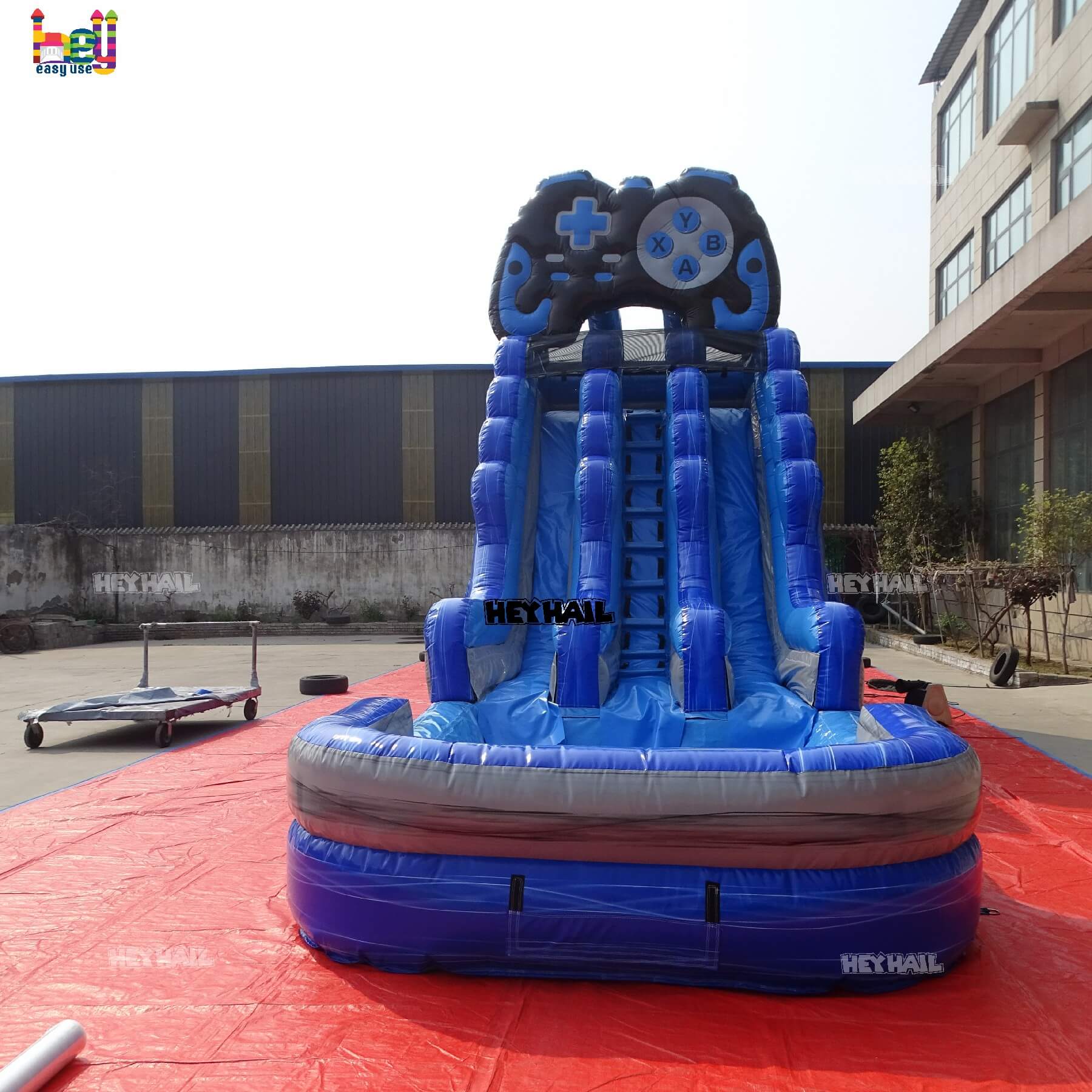 commercial 20ft gamer dual lane water slide