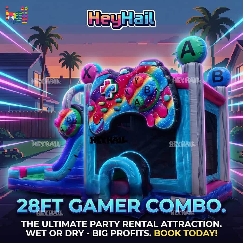 commercial inflatable game wet/dry combo