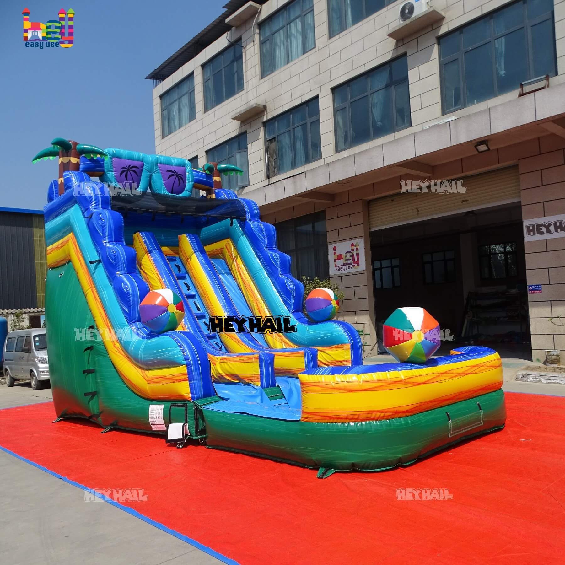 outdoor inflatable dual lane water slide on sale