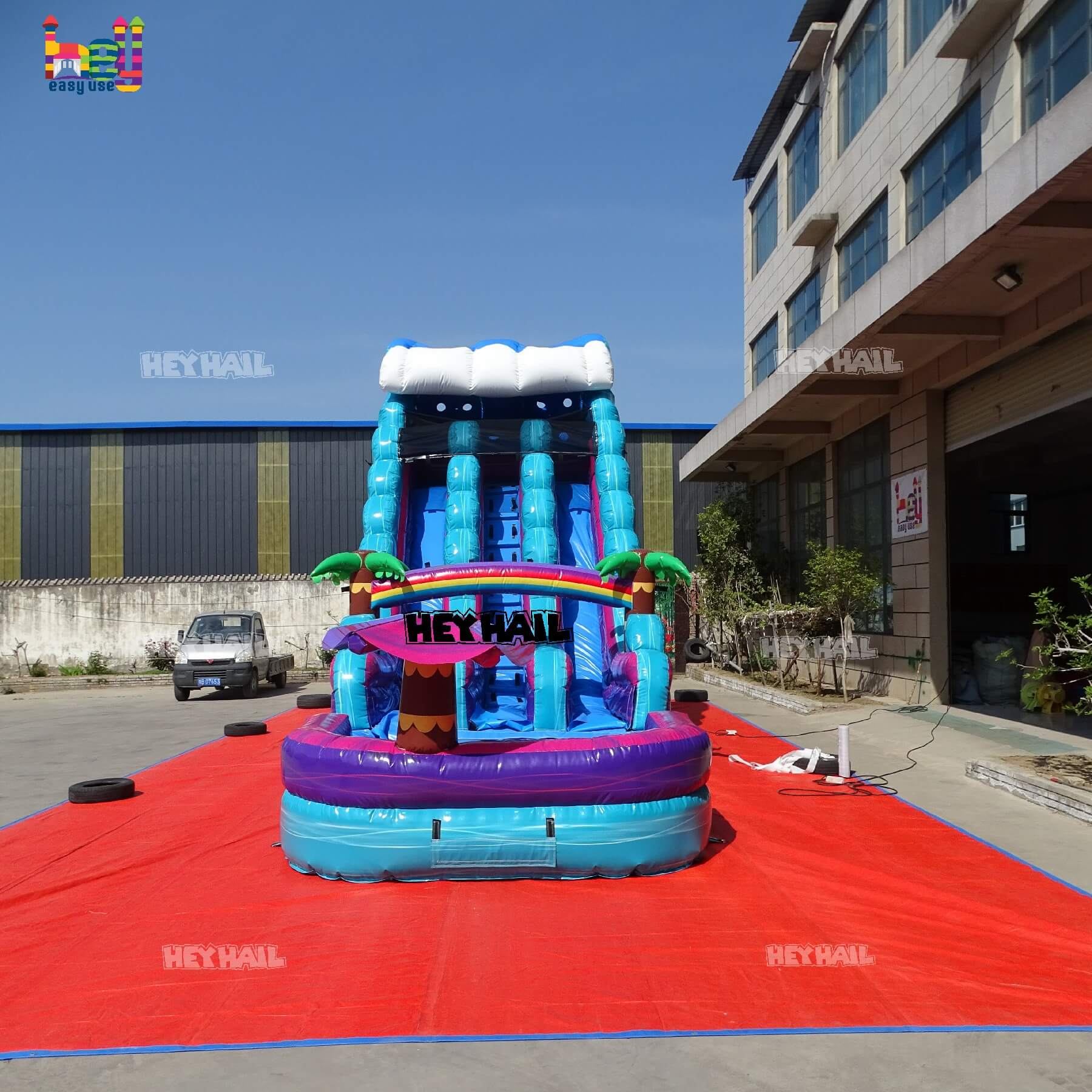 18ft dual lane water slide for outdoor activity