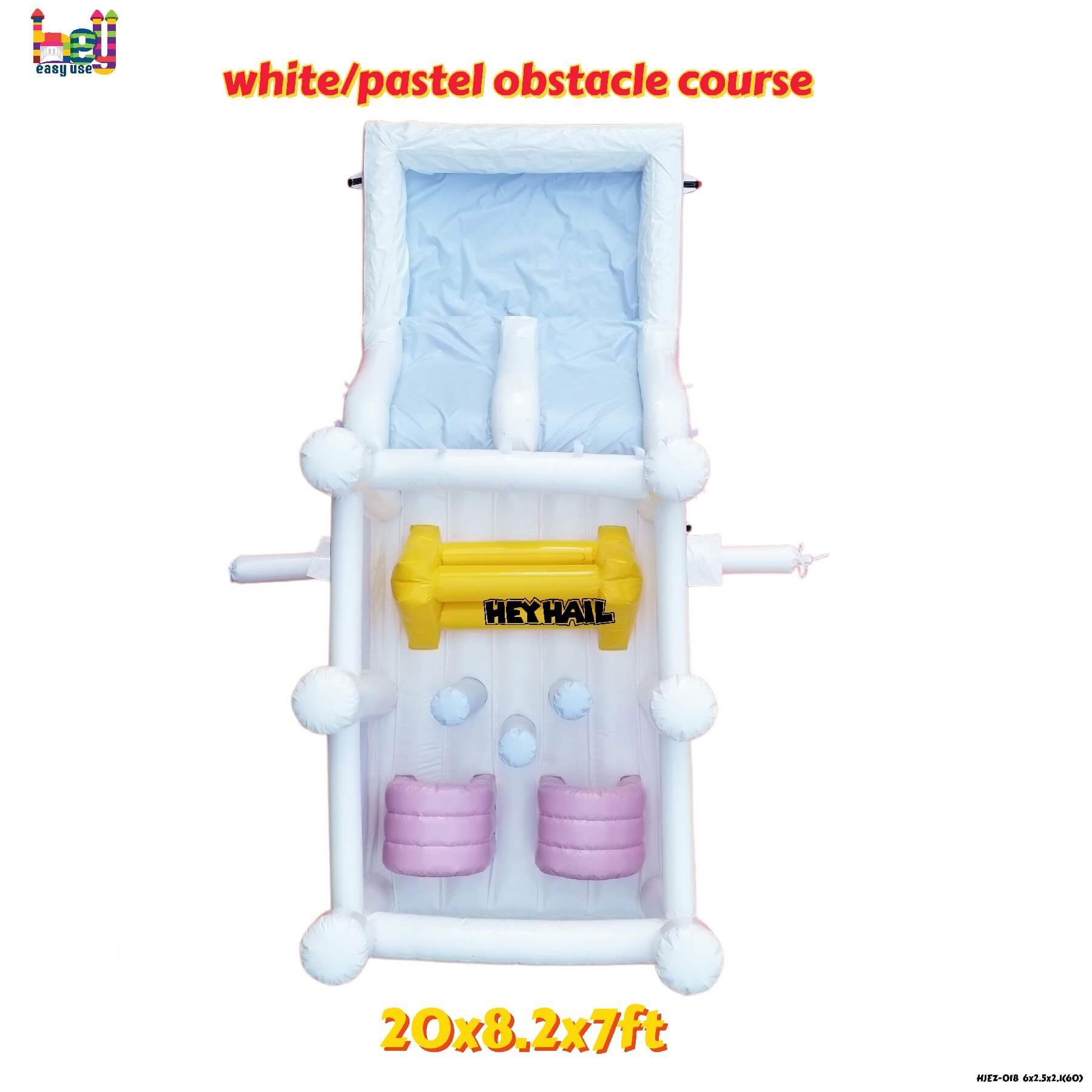outdoor white/pastel obstacle course commercial PVC