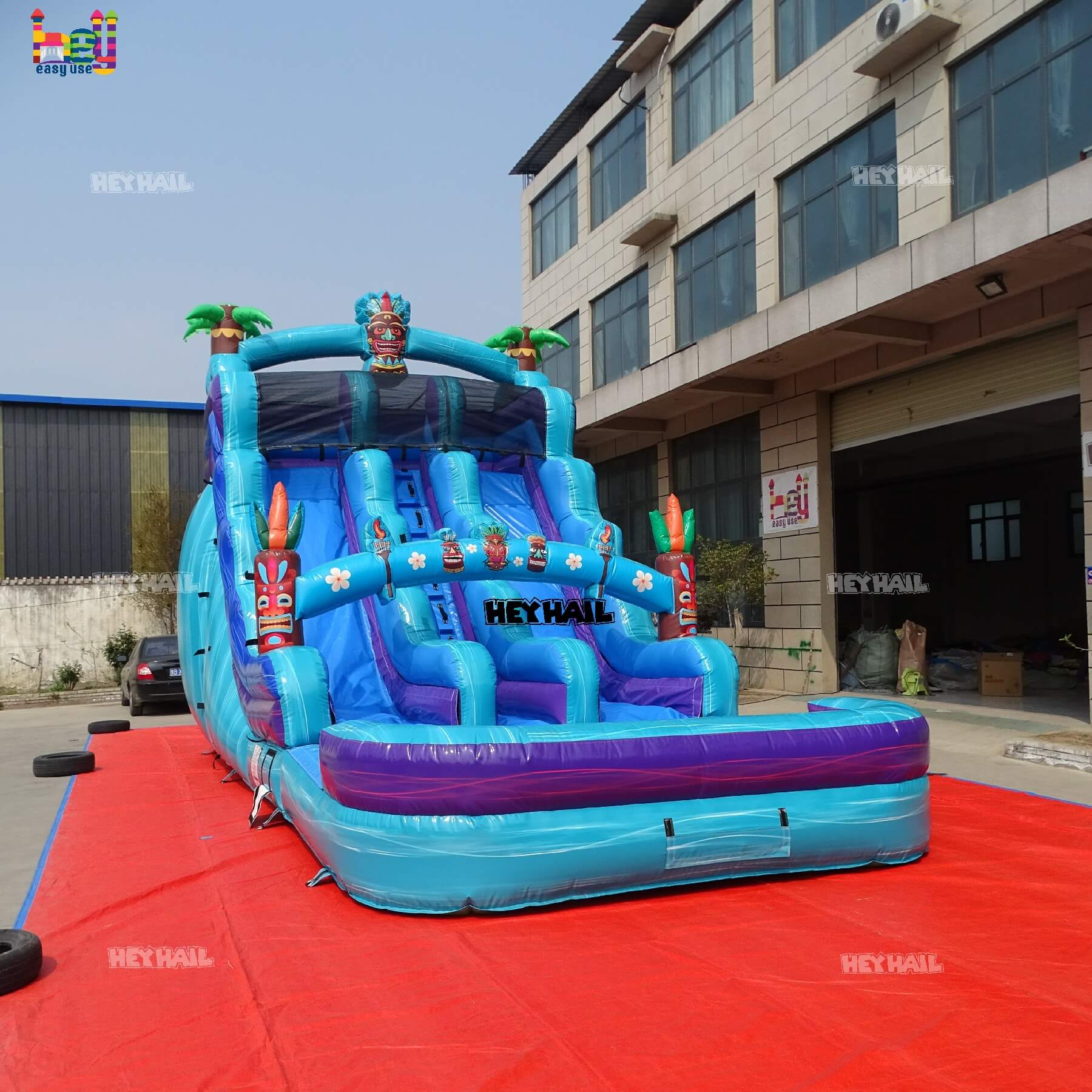 popular 18ft dual lane water slide on sale 