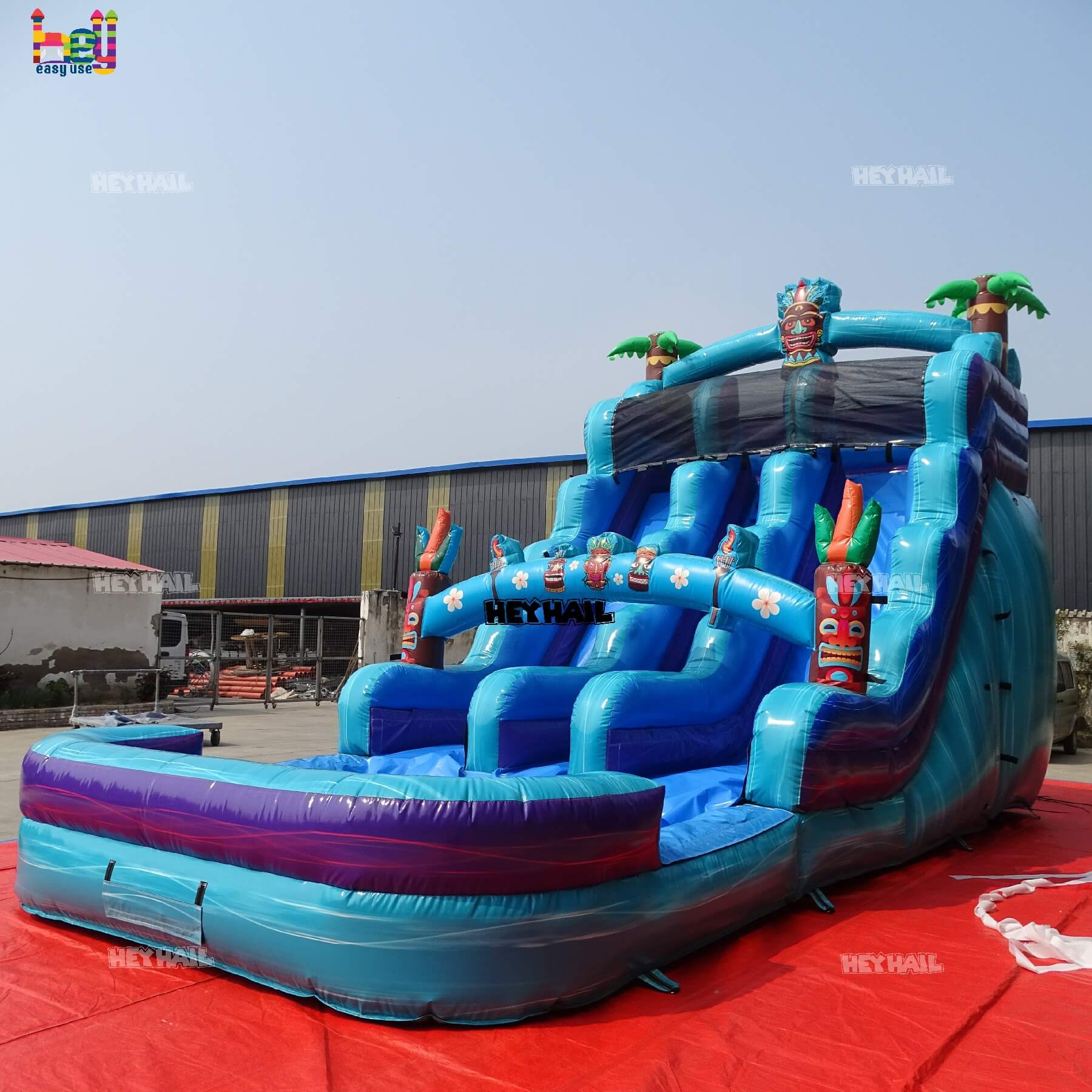 popular 18ft dual lane water slide on sale 