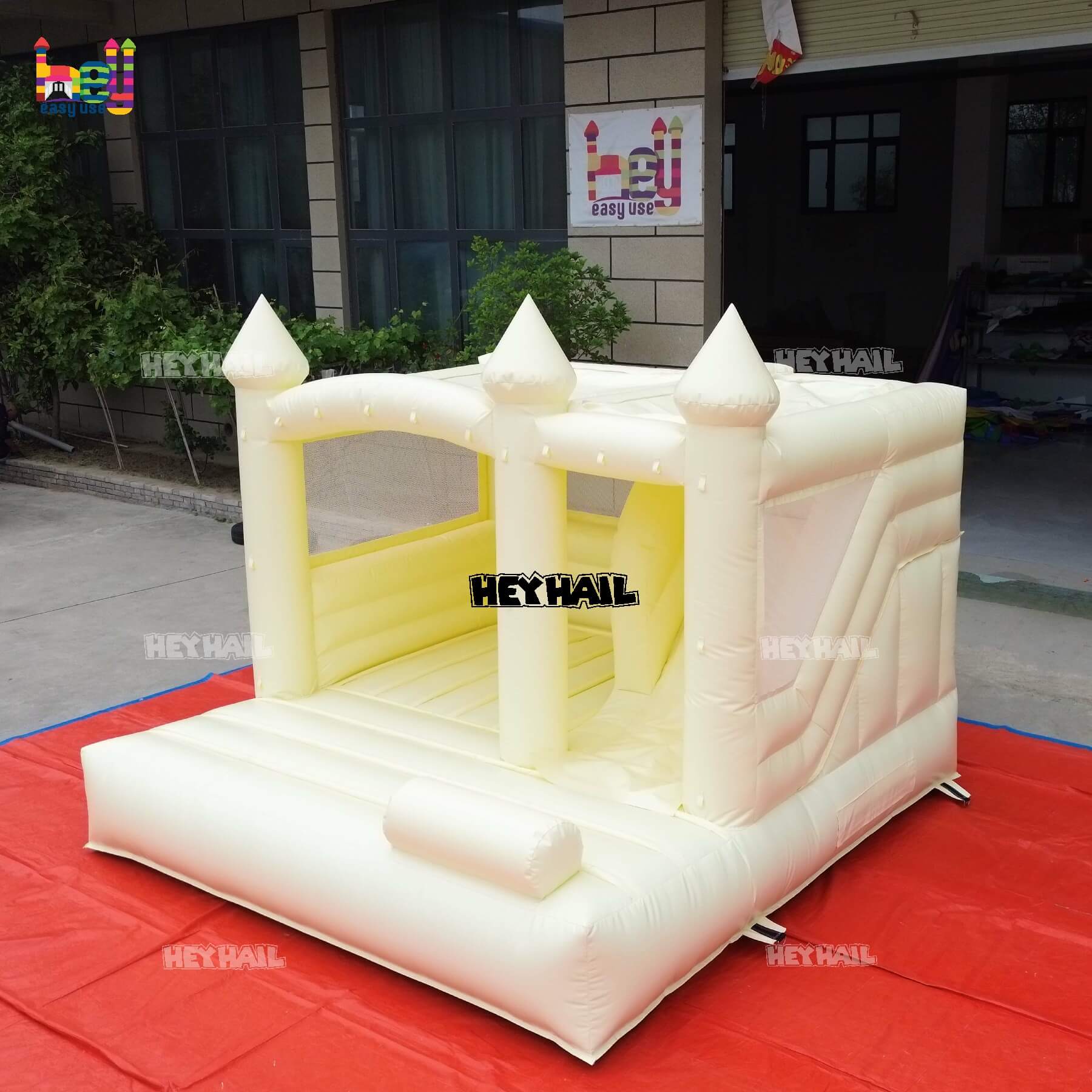 pastel yellow bounce house with slide inflatable on sale 