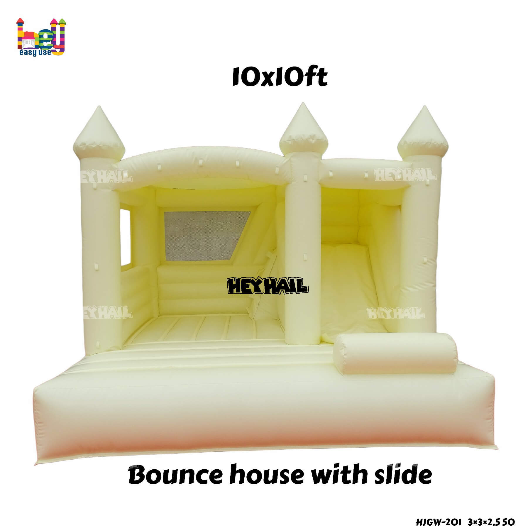 pastel yellow bounce house with slide inflatable on sale 