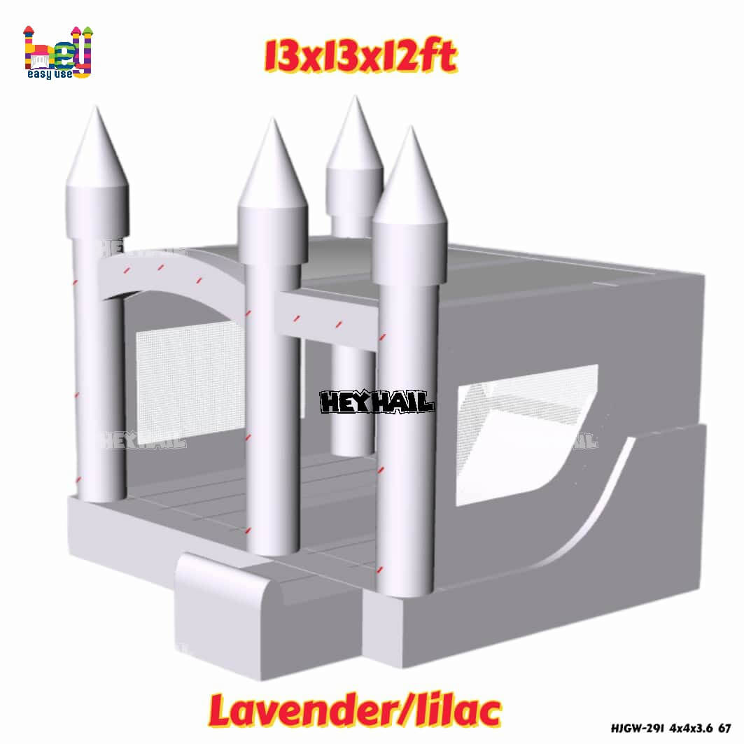 commercial inflatable lilac bounce house with slide on promotion