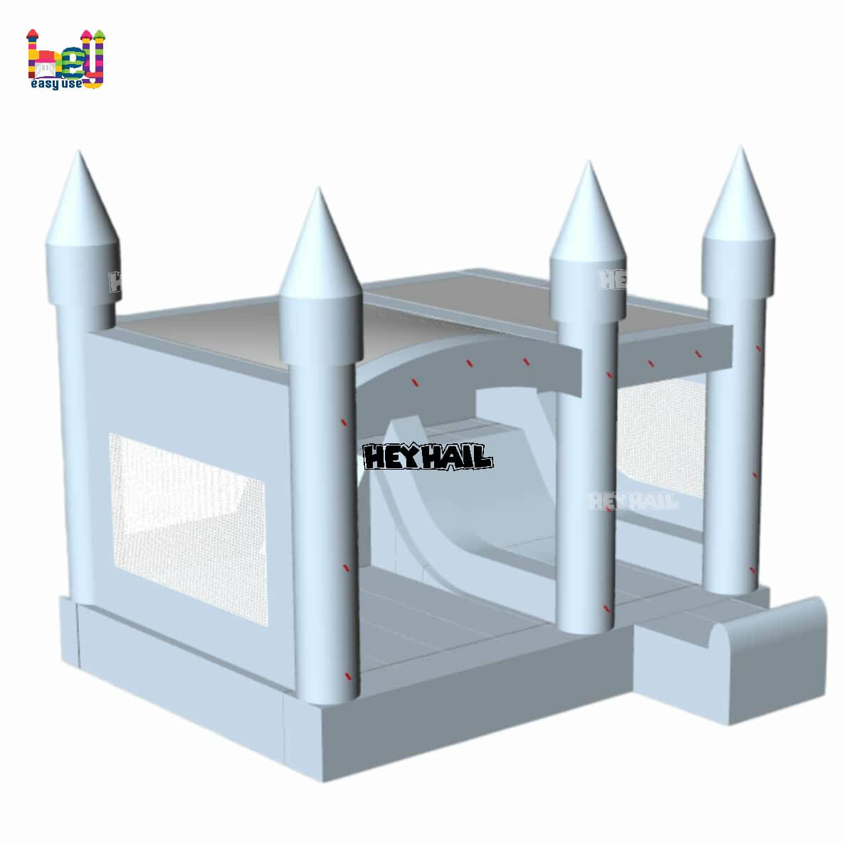 popular inflatable light pastel blue bounce house with slide on sale 