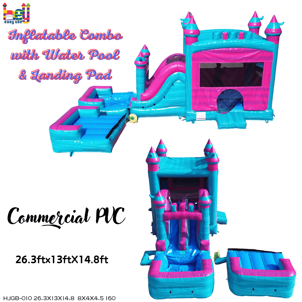Palm Tree inflatable combo bounce house with dry wet slide