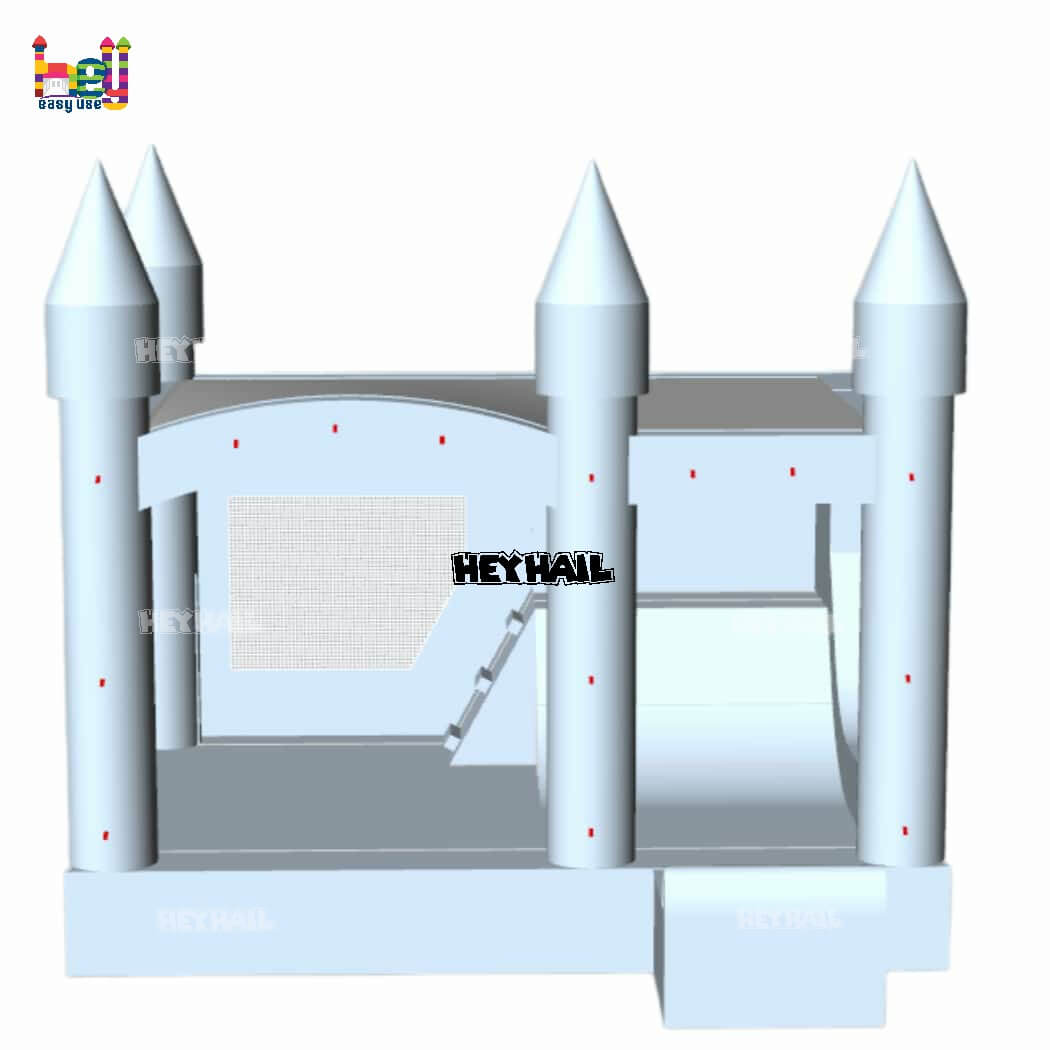 popular inflatable light pastel blue bounce house with slide on sale 
