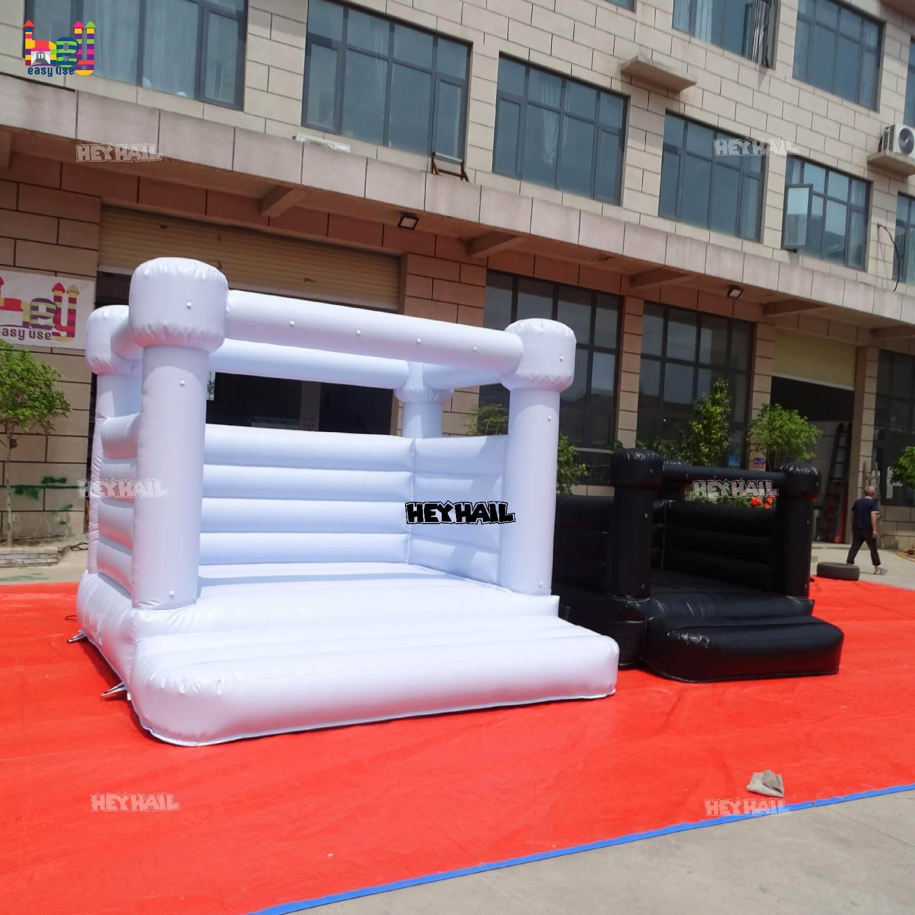 inflatable pastel blue bounce house commercial PVC