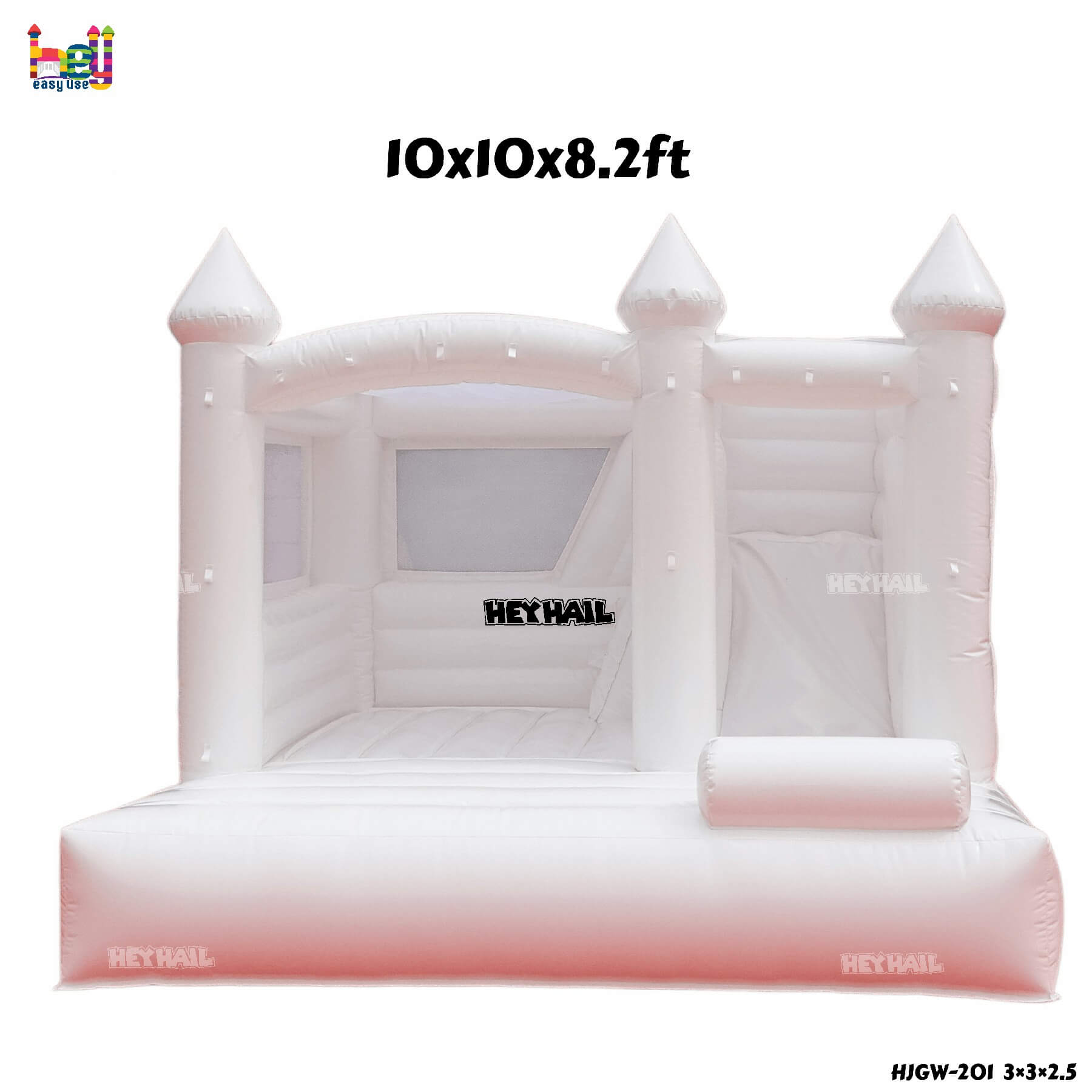 commercial inflatable white bounce house with slide  
