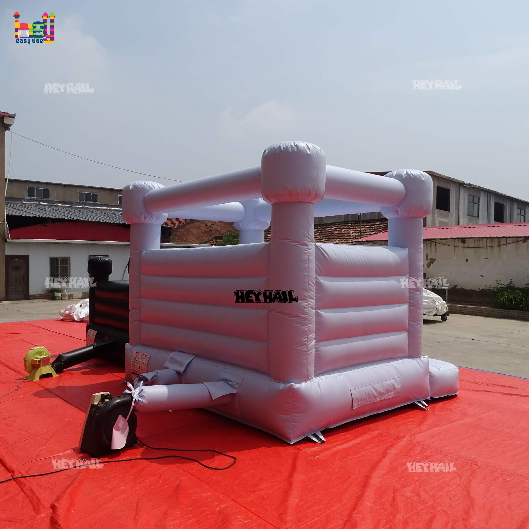 inflatable pastel blue bounce house commercial PVC