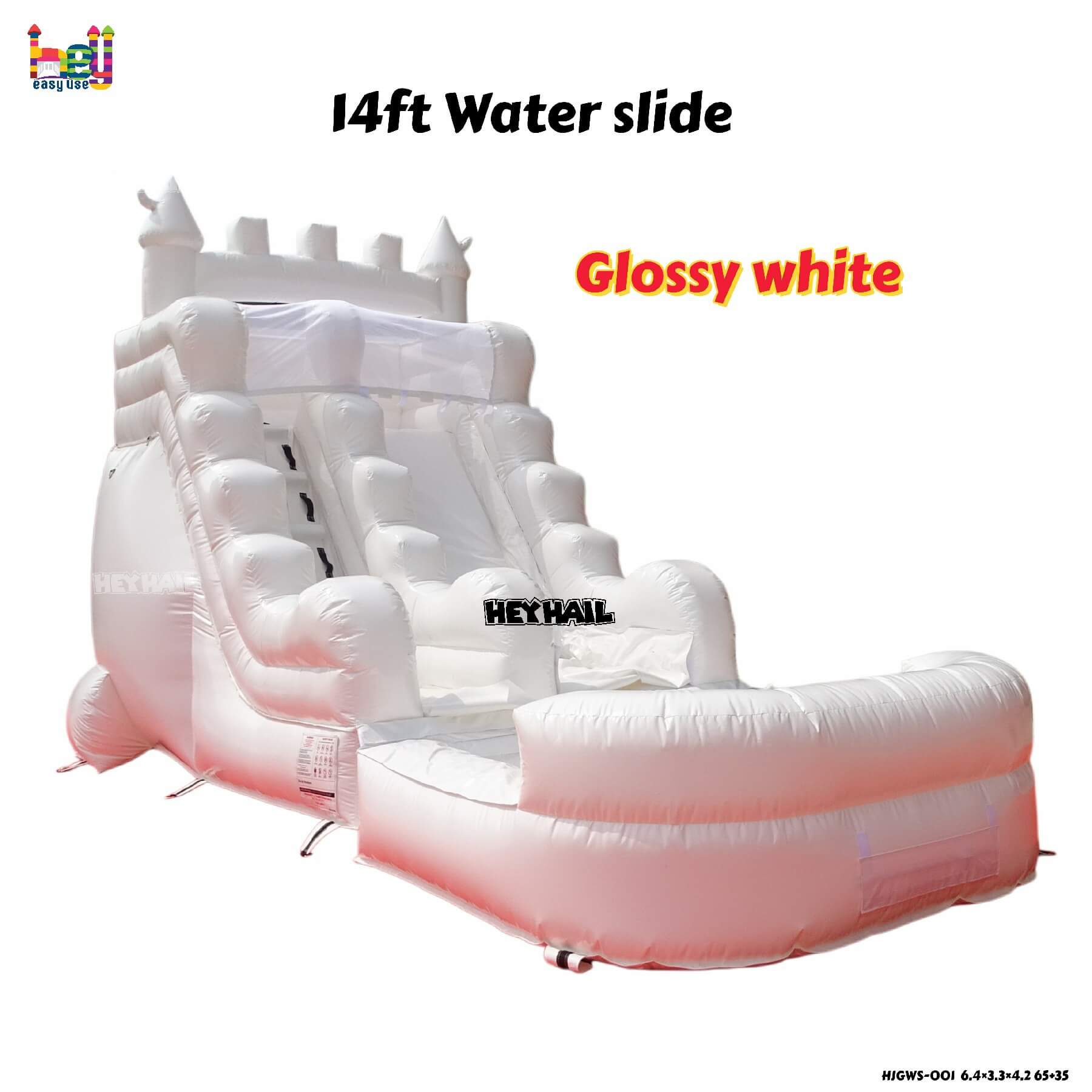commercial inflatable glossy white water slide on promotion