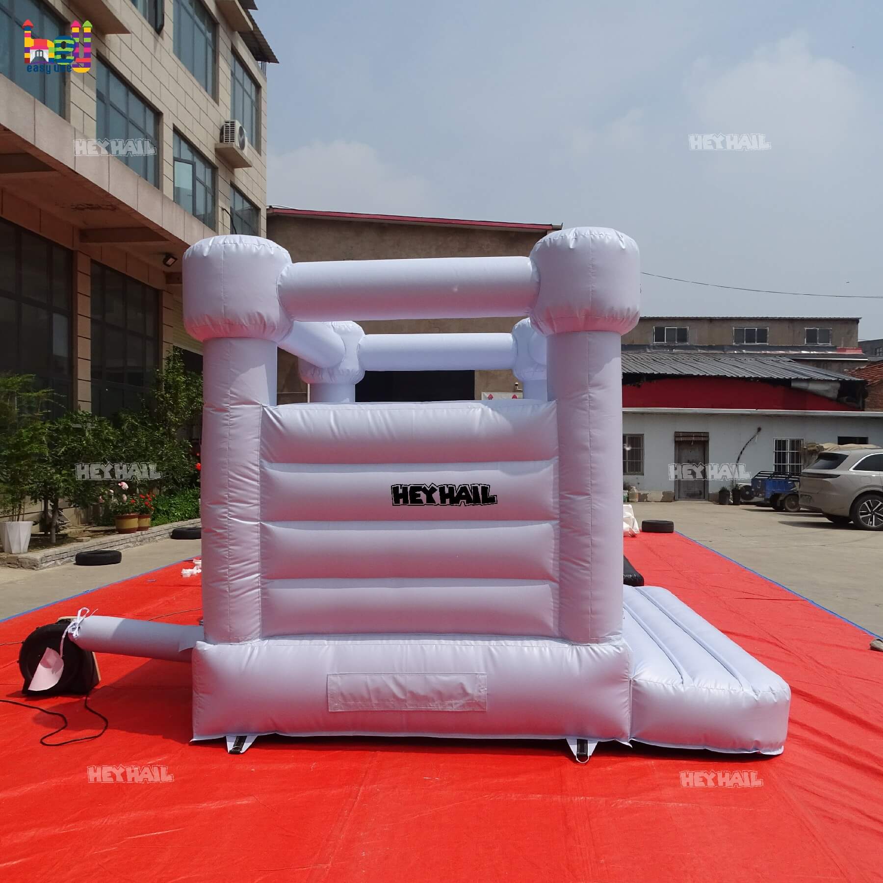 inflatable pastel blue bounce house commercial PVC